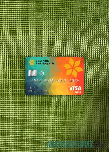 Etiópia Banco da Abissínia Banco Visa Gold Card Photolook Front baixar para verificação